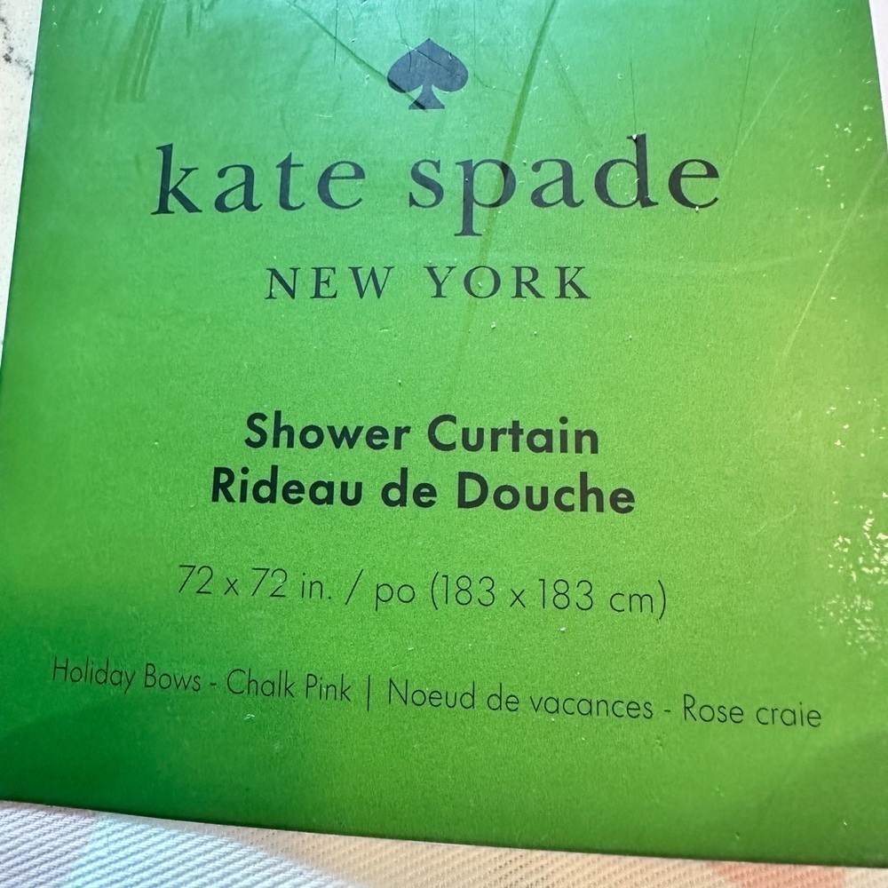 Kate Spade Chalk Pink Holiday Bows  Shower Curtain - NWT (72x72) - Picture 2 of 8
